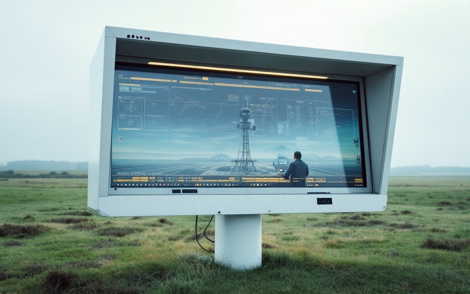 A Stevenson screen in a field